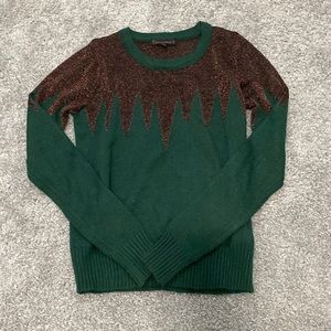 Green/Copper geometric triangle christmas sweater - UO